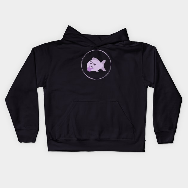 Thinking Fish Emoji Pink Kids Hoodie by maywither